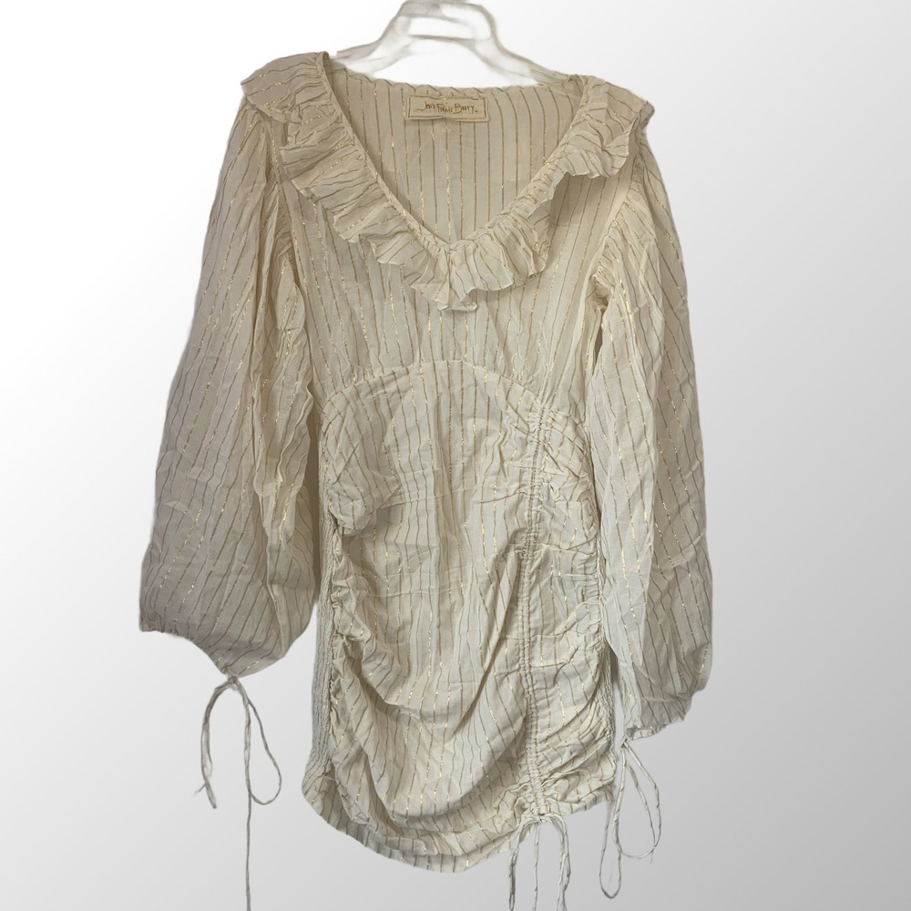 Jens Pirate Booty Shirt Size Medium Cream‎ Gold Metallic